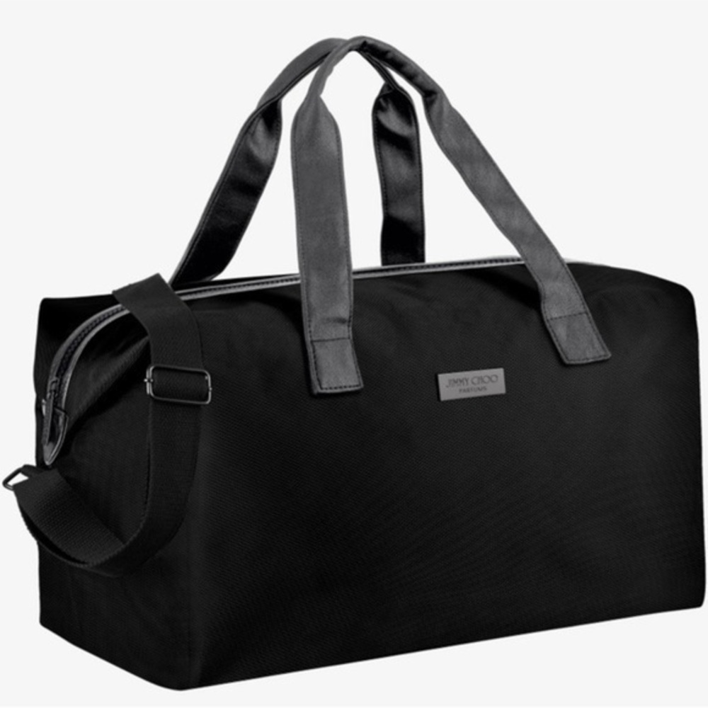 NWT Jimmy Choo 'Weekend Bag' Nylon Canvas Duffel in Navy Blue